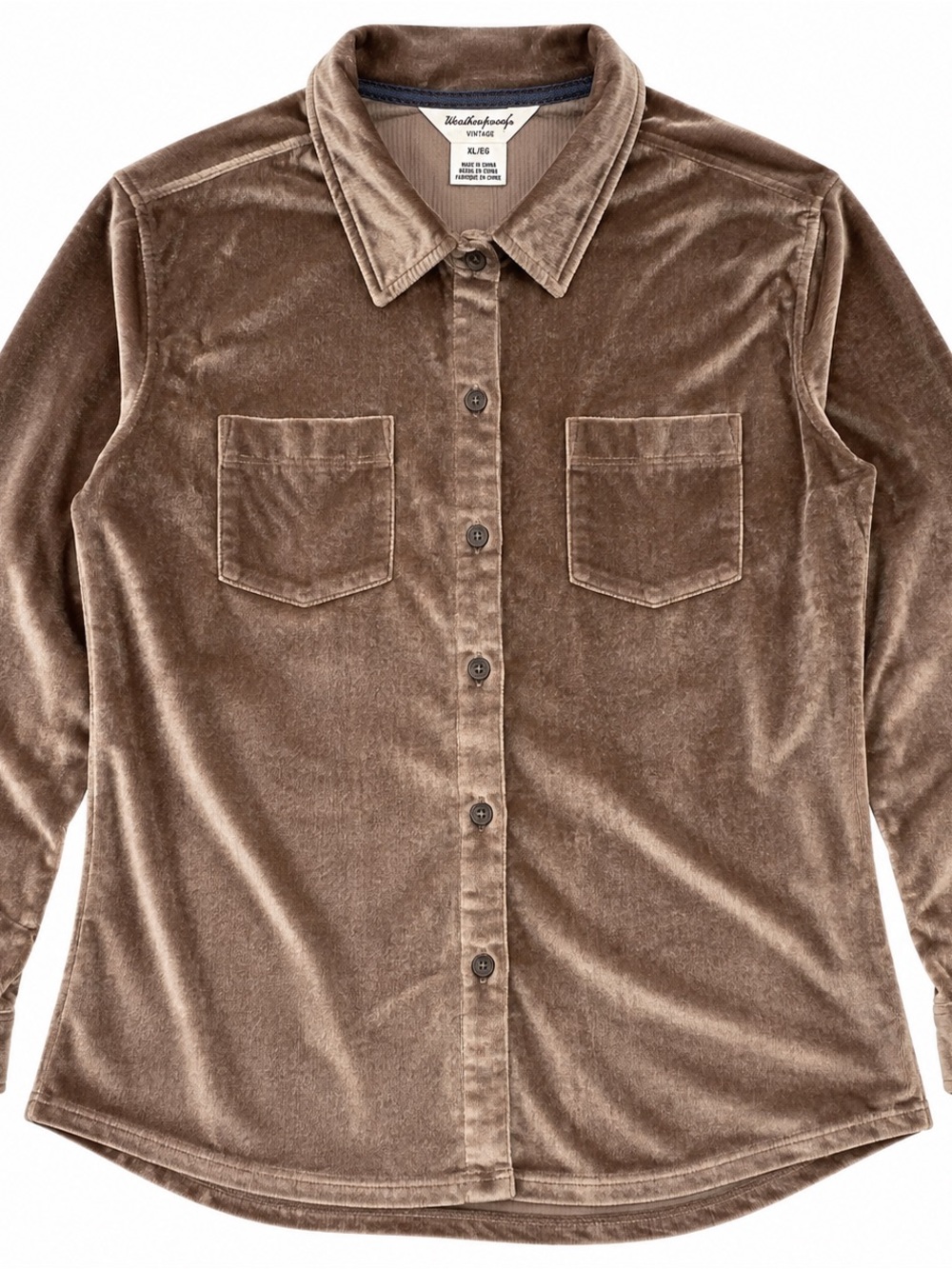 Woolrich Brown Velvet Button-Down Shirt